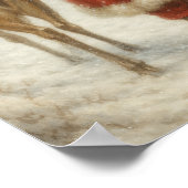 Magical Winter Santa & Reindeer Walk Poster Paper (Ecke)