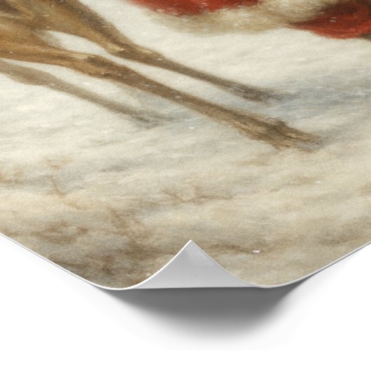 Magical Winter Santa & Reindeer Walk Poster Paper (Ecke)