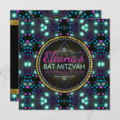 Magical Winter Sparkle Bat Mitzvah Einladung (Vorne/Hinten)