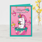 Magical Wish Unicorn | Geburtskarte für Mädchen Karte (Gelbe Blume)