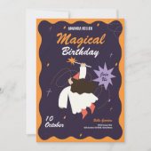 Magical Witch Birthday Einladung (Vorderseite)