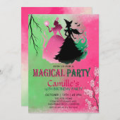 Magical Witchy Birthday Einladung (Vorne/Hinten)