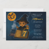 Magical Wizard Boy Birthday Einladung (Vorderseite)