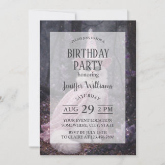 Magical Wizard Cat in Sparkly Pink Cape and Hat    Einladung