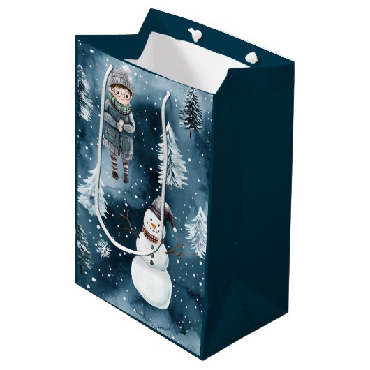 Magical Wizard Pottery Holiday Mittlere Geschenktüte (Vorderseite Schrägansicht)