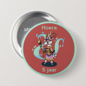 Magical wolf 5 jaar hoera button (Vorne & Hinten)