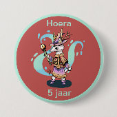 Magical wolf 5 jaar hoera button (Vorderseite)