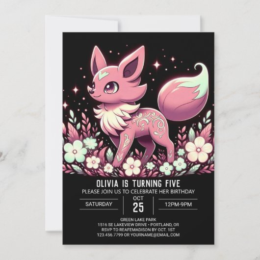 Magical Wolf Digital Geburtstag Einladung (Vorderseite)