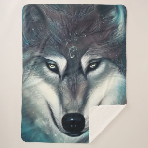 Magical Wolf Sherpa Blanket Sherpadecke