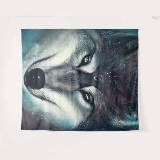 Magical Wolf Tapestry Wandteppich (Vorderseite (Horizontal))