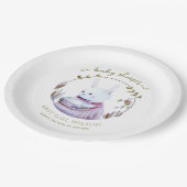 Magical Woodland Books Bunny Girl Baby Dusche Pappteller (Schrägansicht)