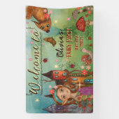 Magical Woodland Fairy First Birthday Wall Banner (Vertikal)