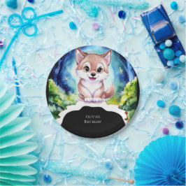 Magical Woodland Forest Wolf Geburtstag Pappteller