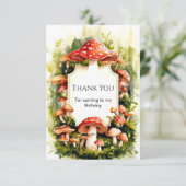 Magical Woods Mushroom Birthday Dankeskarte (Stehend Vorderseite)