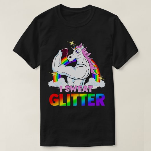 Magical Workout Unicorn I Sweat Glitzer Gym Exerci T-Shirt (Design vorne)