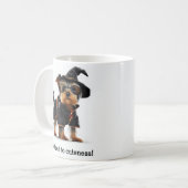 Magical Yorkie in Wizard Atture Kaffeetasse (Vorderseite Links)