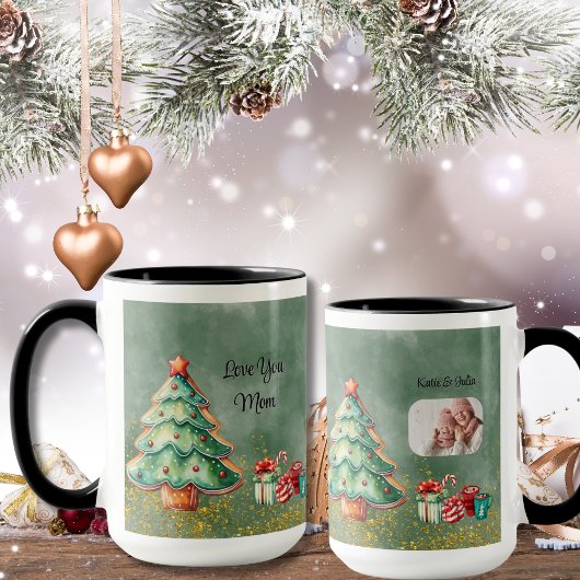 MagicalTree Watercolor Weihnachts-Foto Tasse