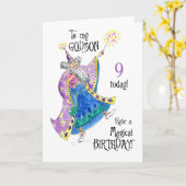 Magician 9th Birthday Card für einen Godson Karte (Gelbe Blume)