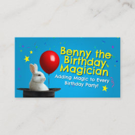 Magician Birthday Party Business Card 3.5" x 2.0" Visitenkarte
