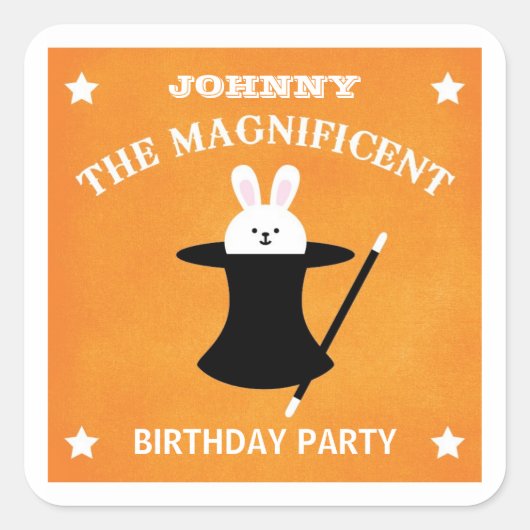 Magician Birthday Party Gefallen Sticker (Vorderseite)