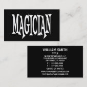 Magician Black and White Business Card Visitenkarte (Vorne/Hinten)