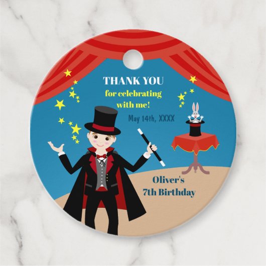 Magician Boy Show Geburtstagsparty Geschenkanhänger (Vorderseite)