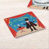 Magician Boy Show Geburtstagsparty Rechteckiger Pappuntersetzer (angewinkelt)