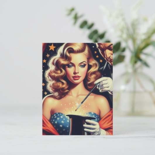 Magician Button Up Postkarte (Stehend Vorderseite)