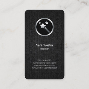Magician Chrome Magic Wand Icon Business Card Visitenkarte