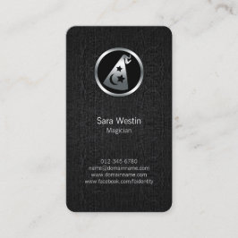 Magician Chrome Wizard Hat Icon Business Card Visitenkarte