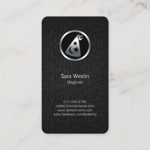 Magician Chrome Wizard Hat Icon Business Card Visitenkarte