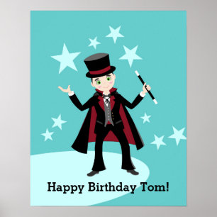 Magician-Geburtstagsparty Poster