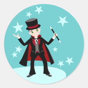 Magician-Geburtstagsparty Runder Aufkleber