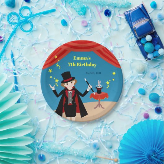 Magician Girl Show Birthday Party Pappteller (Party)