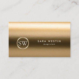 Magician Gold Textil Monogram Business Card Visitenkarte