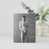 Magician Harry Houdini Stehend in Chains Postkarte (Stehend Vorderseite)