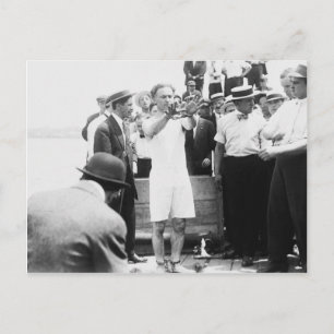 Magician Harry Houdini Überboard Box Escape 1912 Postkarte