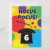 Magician hat and magic wand magical Birthday party Einladung (Vorderseite)