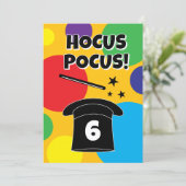 Magician hat and magic wand magical Birthday party Einladung (Stehend Vorderseite)