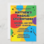 Magician hat and magic wand magical Birthday party Einladung (Rückseite)