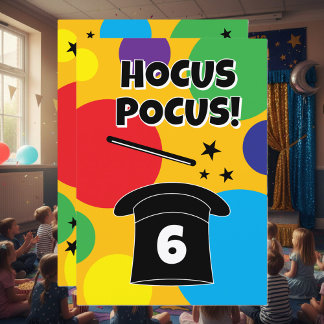 Magician hat and magic wand magical Birthday party Einladung
