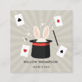 Magician Illusion Magie anzeigen QR Code Social Me Quadratische Visitenkarte (Vorderseite)