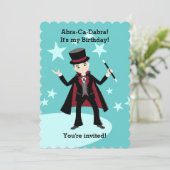 Magician Jungen Geburtstagsfeier Einladung (Stehend Vorderseite)