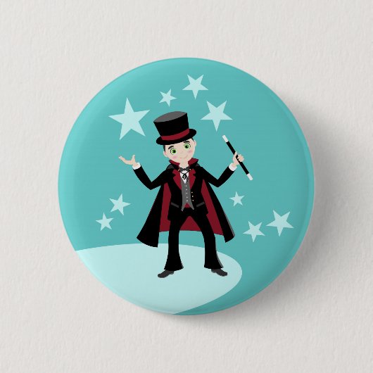 Magician Kid Birthday Party Button (Vorderseite)