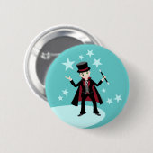 Magician Kid Birthday Party Button (Vorne & Hinten)