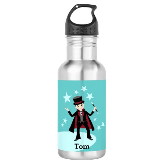 Magician Kid Birthday Party Trinkflasche (Vorderseite)