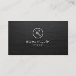 Magician Magic Wand Icon Dark Brushed Metal Visitenkarte