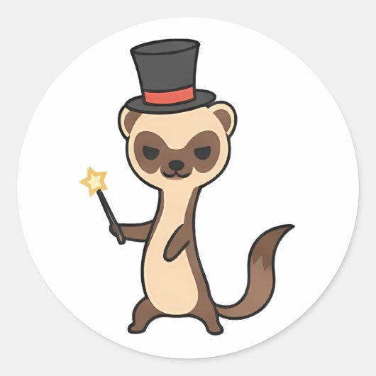 Magician Meerkat Runder Aufkleber (Vorderseite)