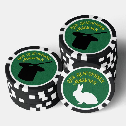 Magician Personalisiert Top Hat und Rabbit Pokerchips (Stapel)