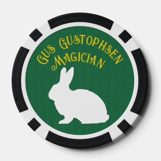 Magician Personalized Top Hat and Rabbit Pokerchips (Rückseite)